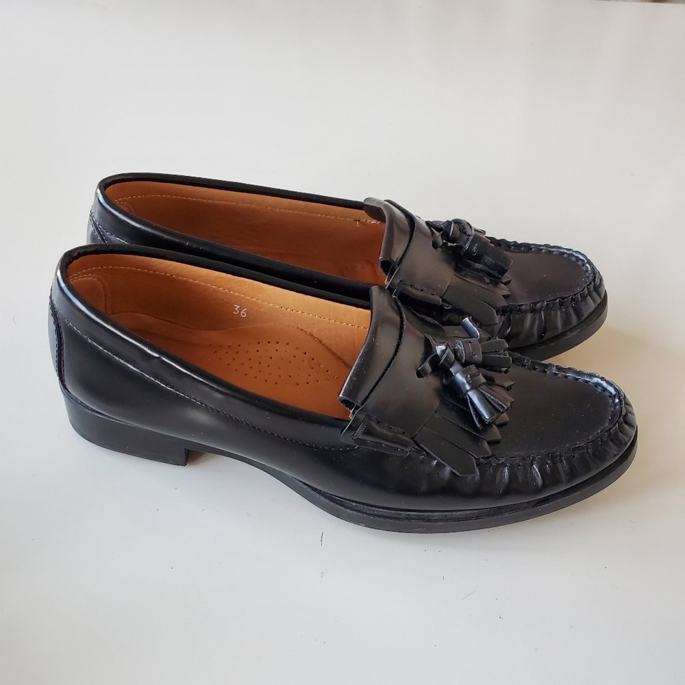 Classic Black Leather Loafers